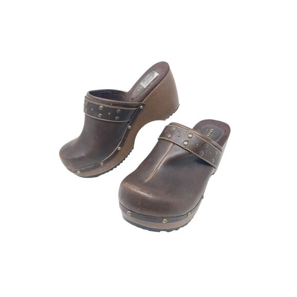 Arizona Jean Company Clogs Brown Faux Leather Women's Size 8 Boho Festival - Picture 1 of 11